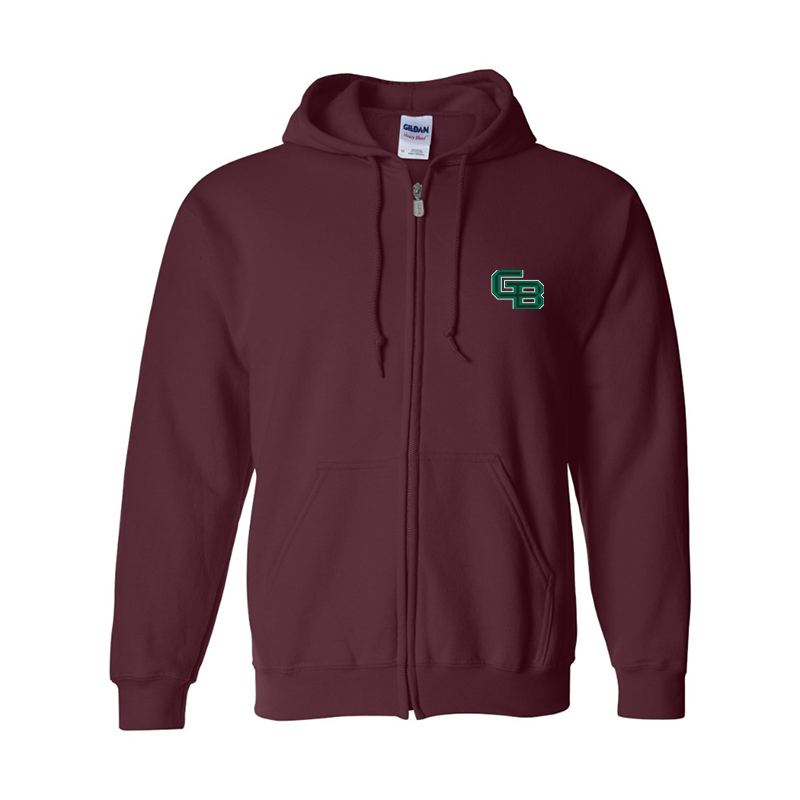 Men's Wisconsin Green Bay Phoenix Gildan  Heavy Blend Full Zip Hooded Sweatshirt